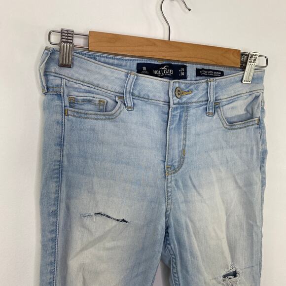 Hollister Hi-Rise Super Skinny Classic Stretch Blue Jeans Womens Size 1R 25 x 30 - Picture 6 of 11